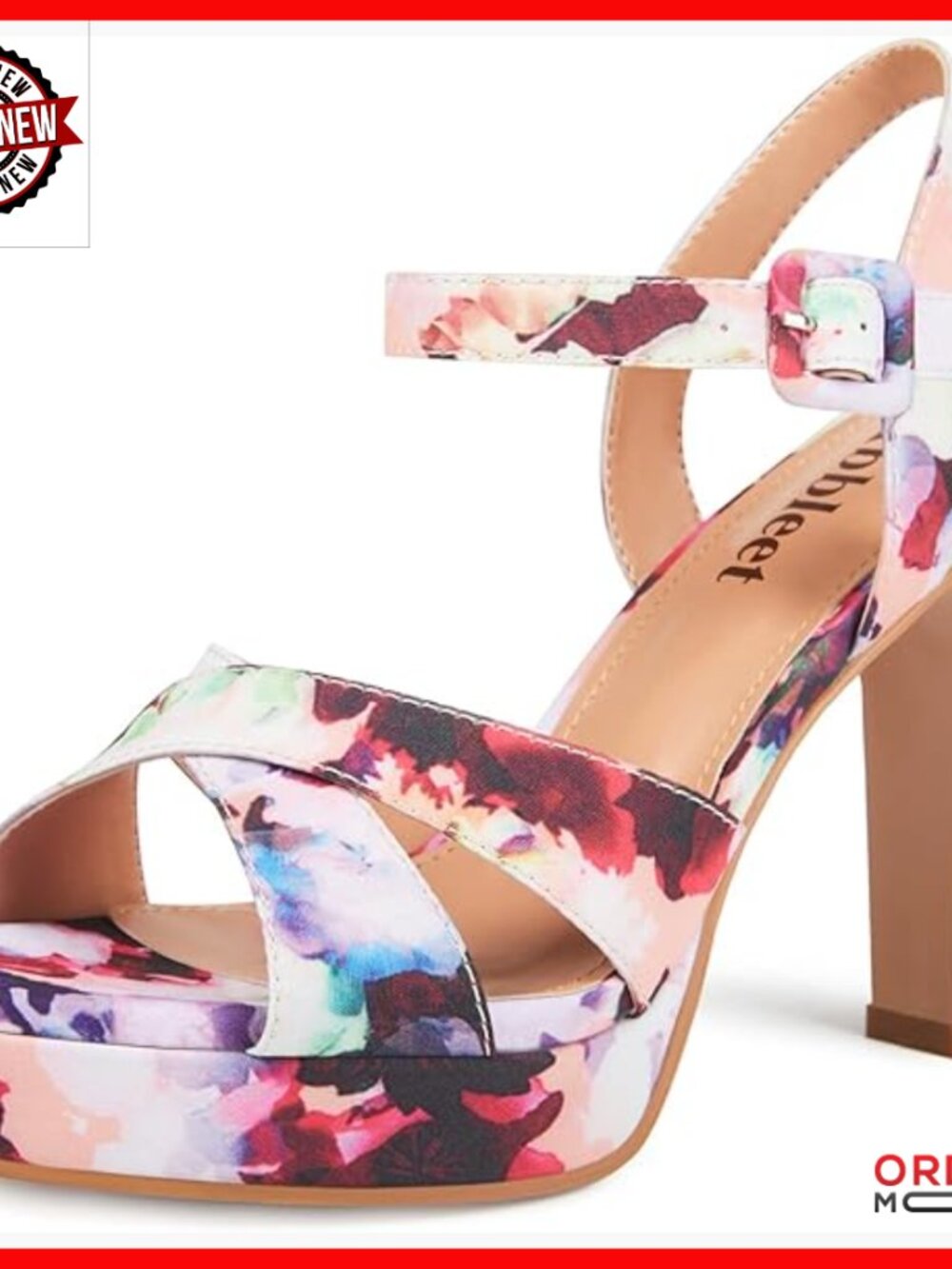 Strappy Platform Sandals with Ankle Strap, 4.5" Block Heel